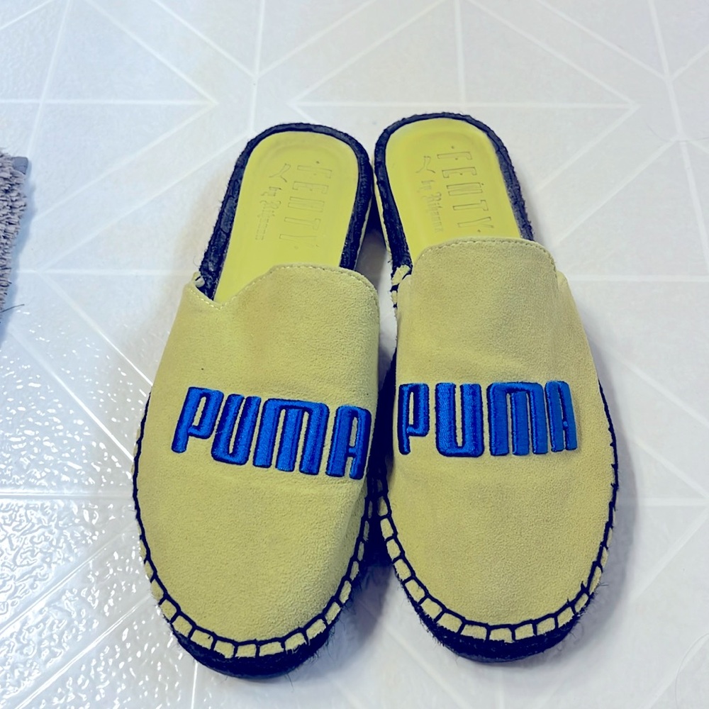 Fenty Puma by Rihanna Espandrille Sulphur Spring Blue Black Slip On Slides 8